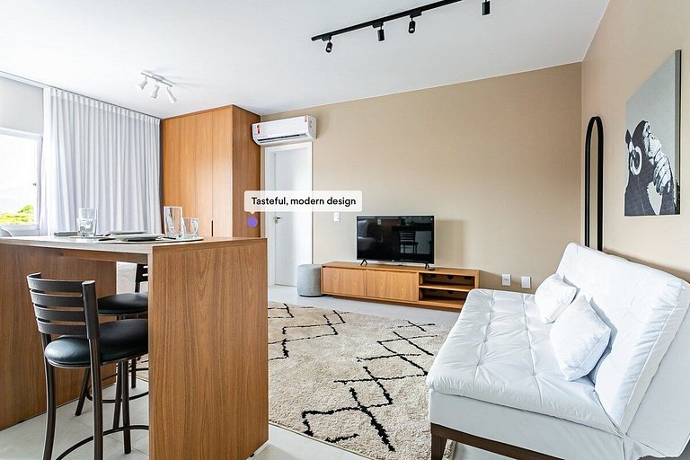 Estúdio completo a passos da praia | Ingleses