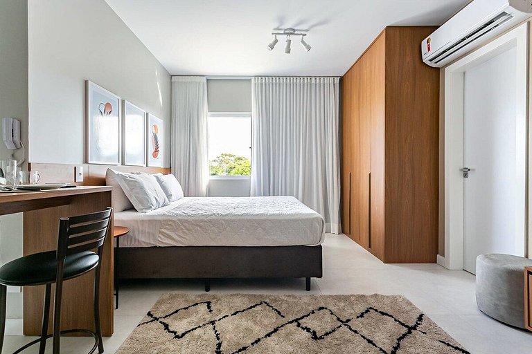 Estúdio completo a passos da praia | Ingleses