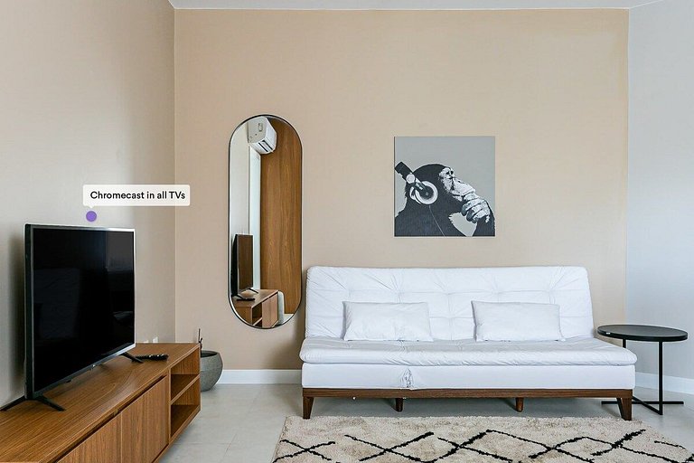 Estúdio completo a passos da praia | Ingleses