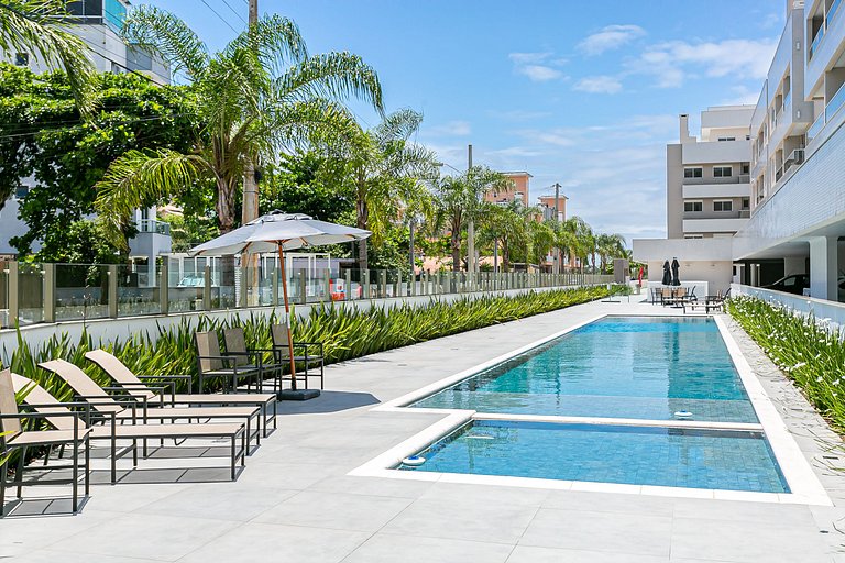 Apto 1Dorm, Churrasqueira e varanda, 200m da praia