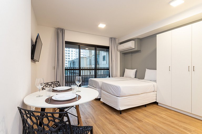 Studio twin completo no coração de SP | República