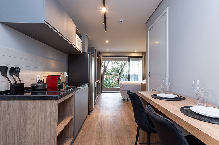 Estúdio a passos da Paulista, Prédio recém-lançado