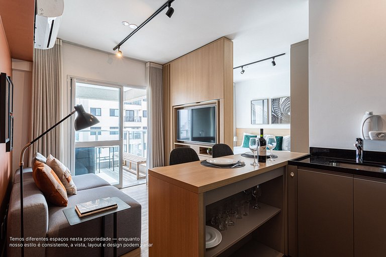 Studio c varanda, melhor localização de Pinheiros