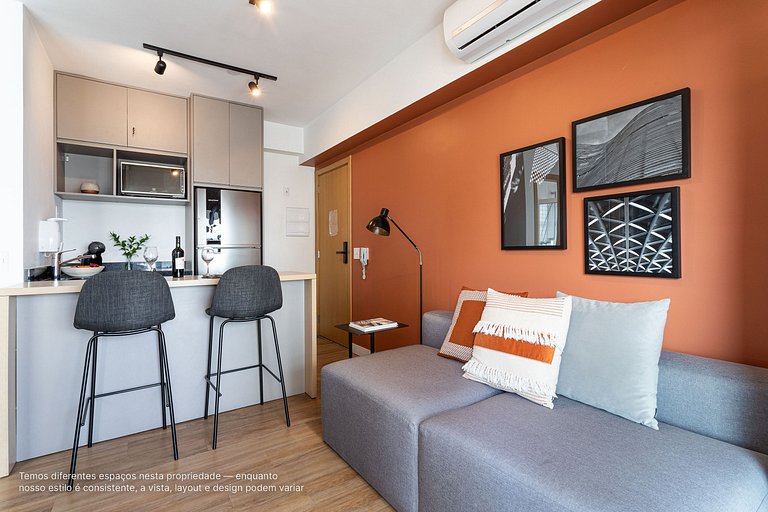 Studio c varanda, melhor localização de Pinheiros