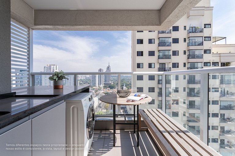 Studio c varanda, melhor localização de Pinheiros