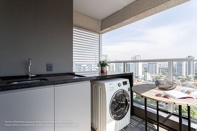 Studio c varanda, melhor localização de Pinheiros