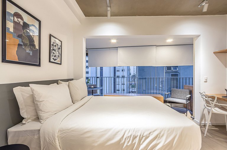 Studio cama casal, academia | Parque Ibirapuera