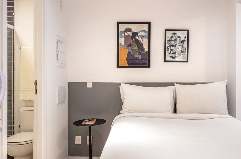 Studio cama casal, academia | Parque Ibirapuera