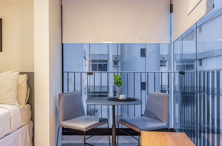 Studio cama casal, academia | Parque Ibirapuera