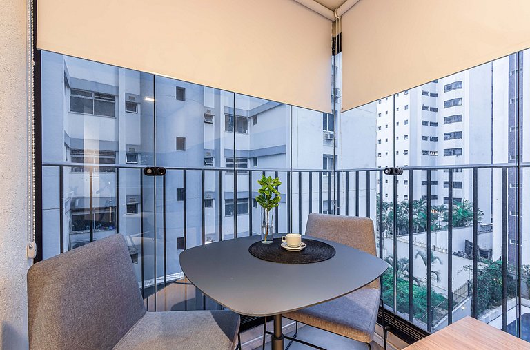 Studio cama casal, academia | Parque Ibirapuera