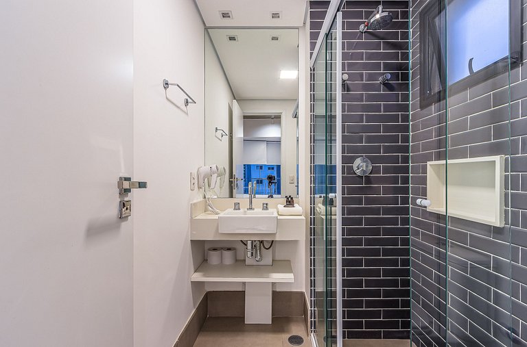 Studio cama casal, academia | Parque Ibirapuera