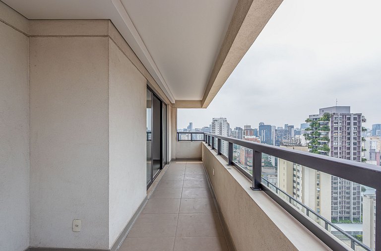 Studio casal c sacada e garagem prox à Faria Lima