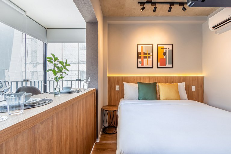 Estúdio a passos da Paulista, Prédio recém-lançado