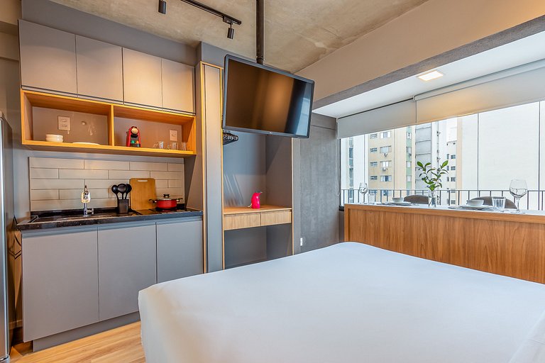 Studio a passos da Paulista, Prédio recém-lançado