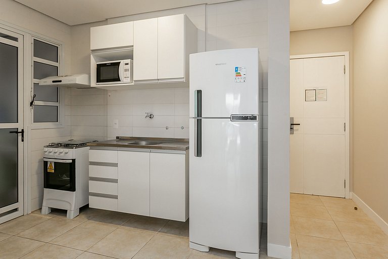 Apto 2 quartos na beira da praia com churrasqueira