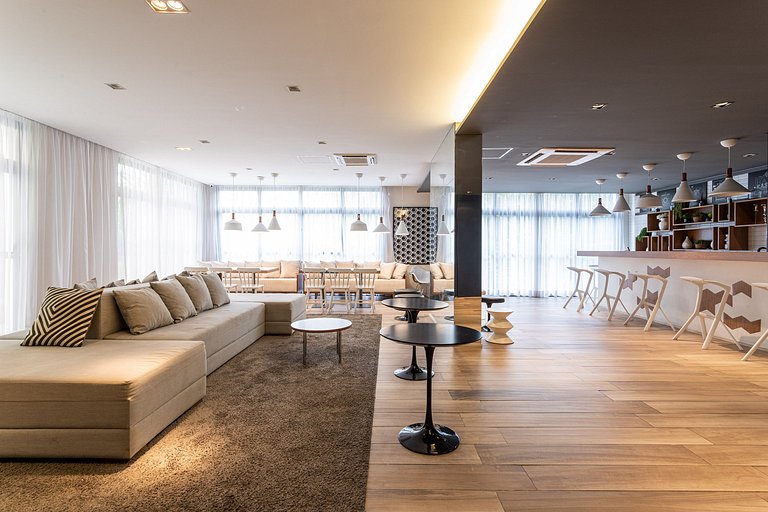 Studio novo em prédio completo na Bela Vista