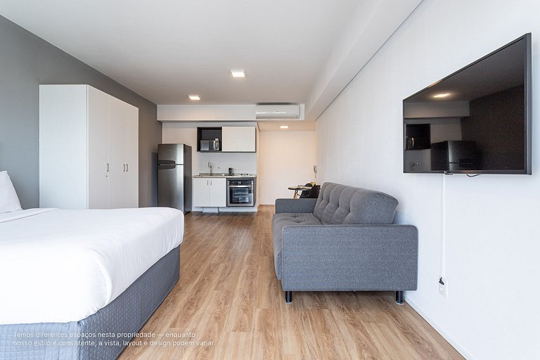 Studio completo e novo em prédio próximo ao metrô