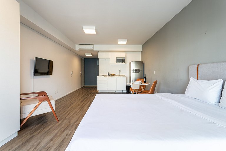Studio novo em prédio completo na Bela Vista