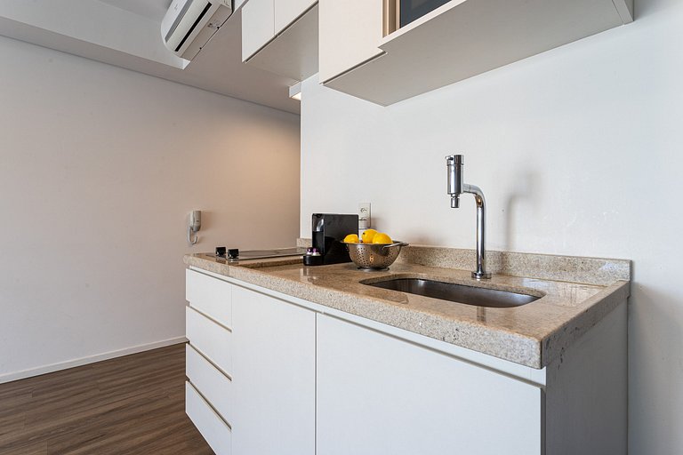 Studio novo em prédio completo na Bela Vista