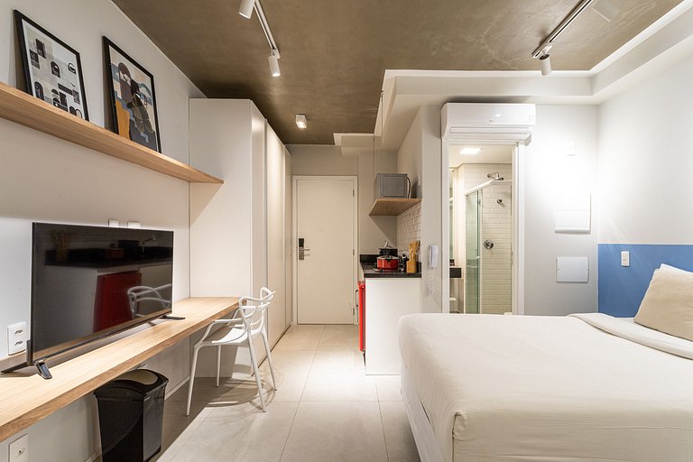 Studio mobiliado, equipado |Próx parque Ibirapuera