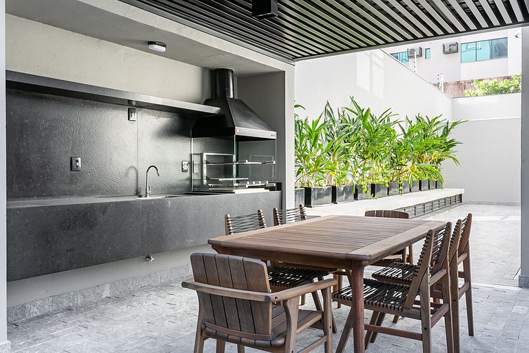 Estúdios renovado c cama King no Centro