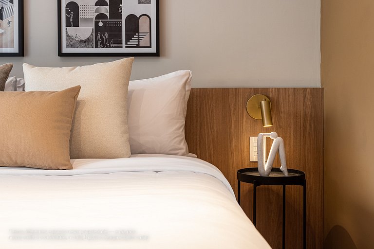 Apto com cama queen em predio NOVO com piscina