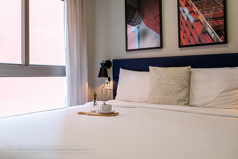 Ap 2 quartos com cama queen size na R Oscar Freire