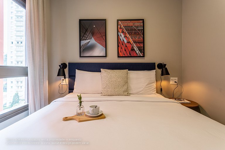 Ap 2 quartos com cama queen size na R Oscar Freire