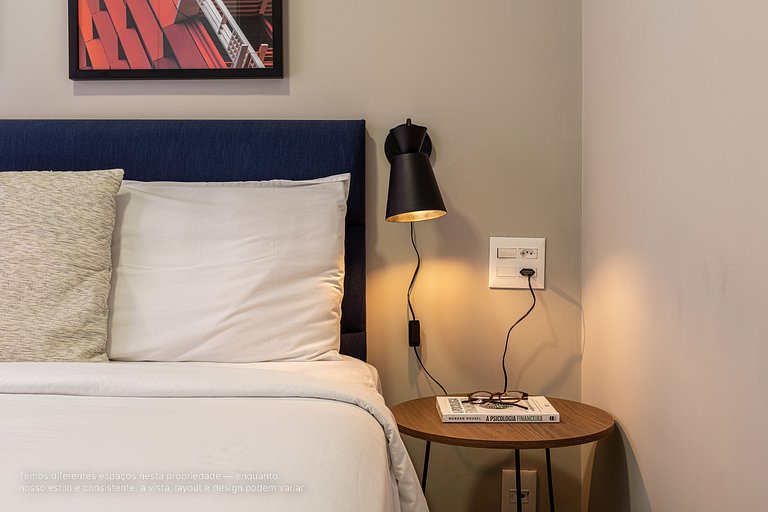Ap 2 quartos com cama queen size na R Oscar Freire
