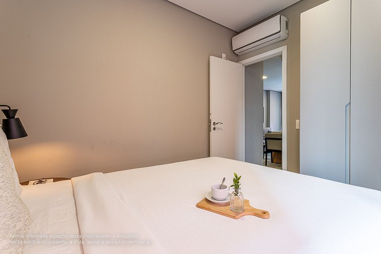 Ap 2 quartos com cama queen size na R Oscar Freire