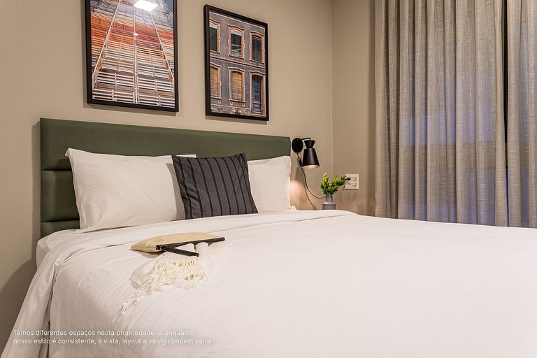 Studio com cama queen nos Jardins