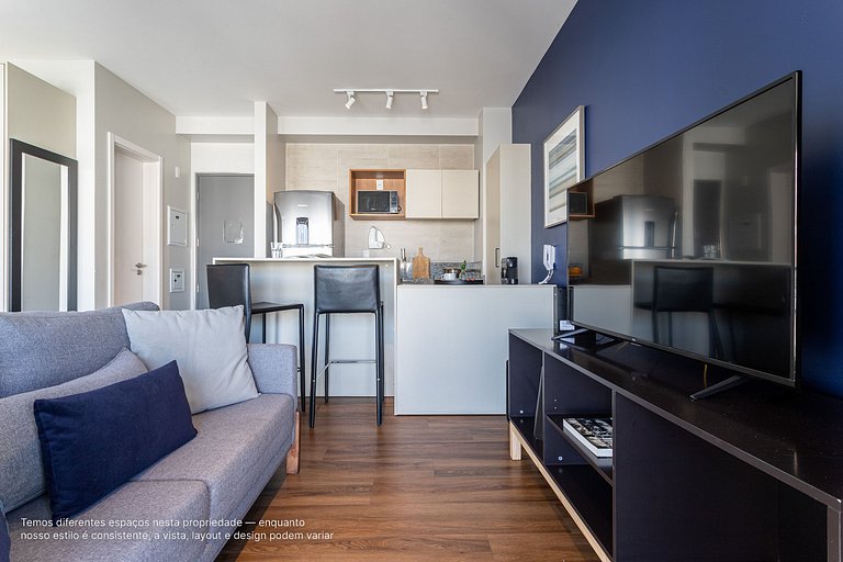 Studio c varanda, cama queen próx ao Pq Ibirapuera