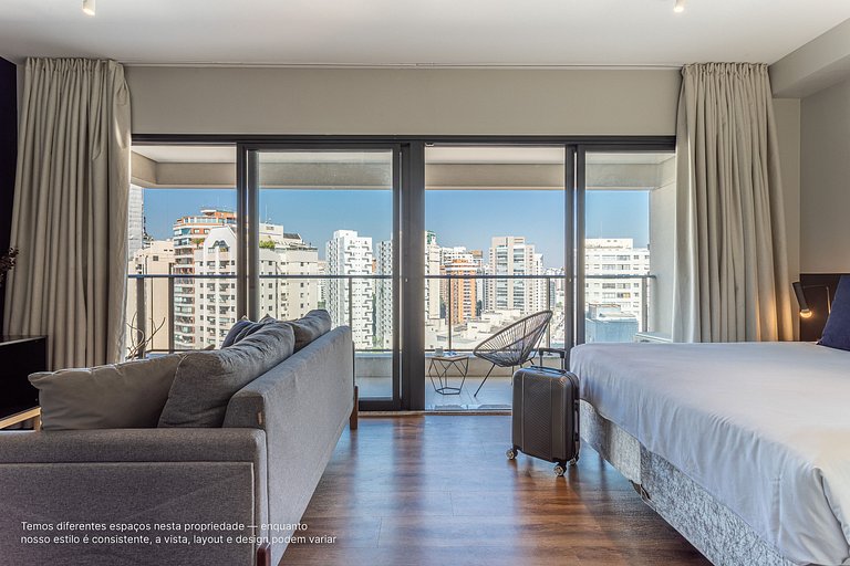 Estúdio c varanda cama queen próx ao Pq Ibirapuera