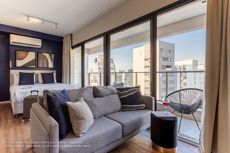 Conforto e design | Studio bem localizado na Z Sul