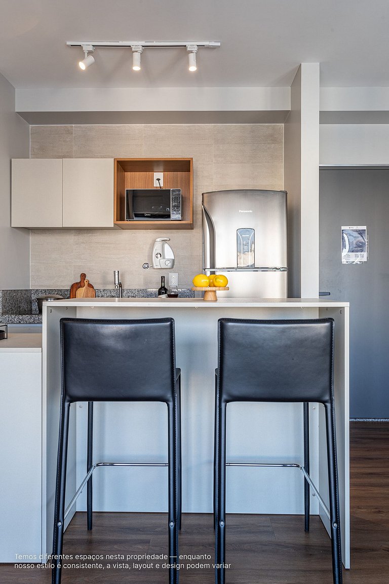 Conforto e design | Studio bem localizado na Z Sul