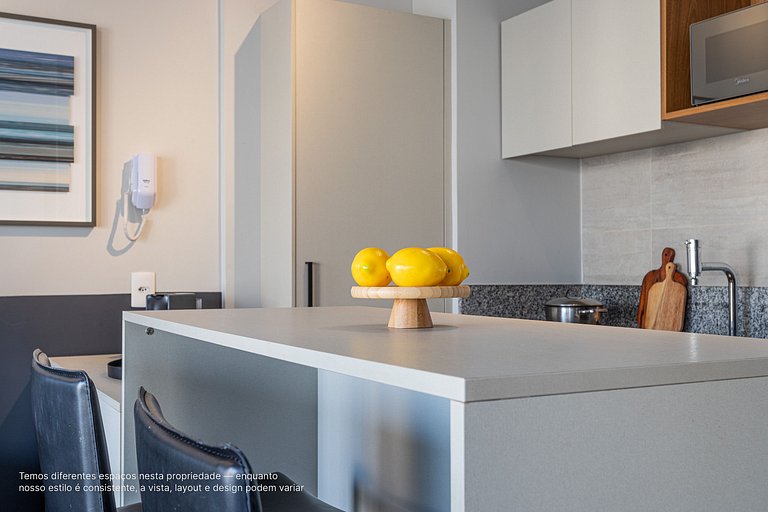 Conforto e design | Studio bem localizado na Z Sul