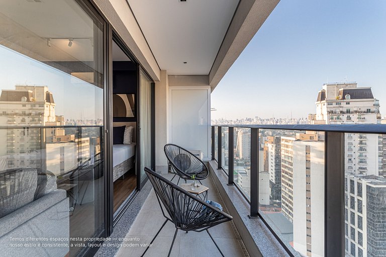 Conforto e design | Studio bem localizado na Z Sul