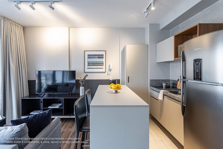 Conforto e design | Studio bem localizado na Z Sul