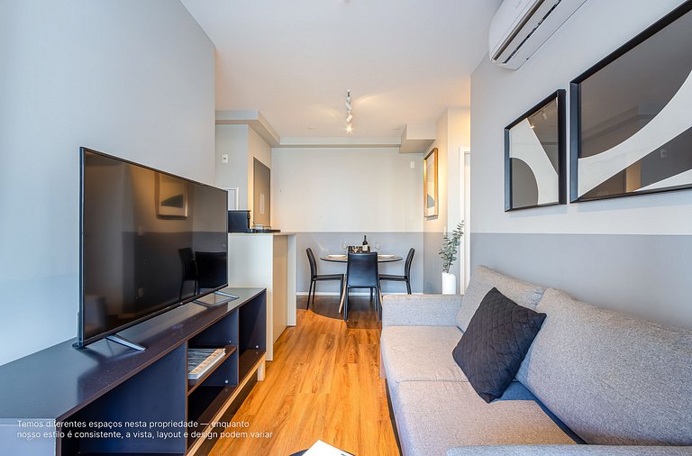 Ap 1 quarto, cama queen |Prédio com lazer completo