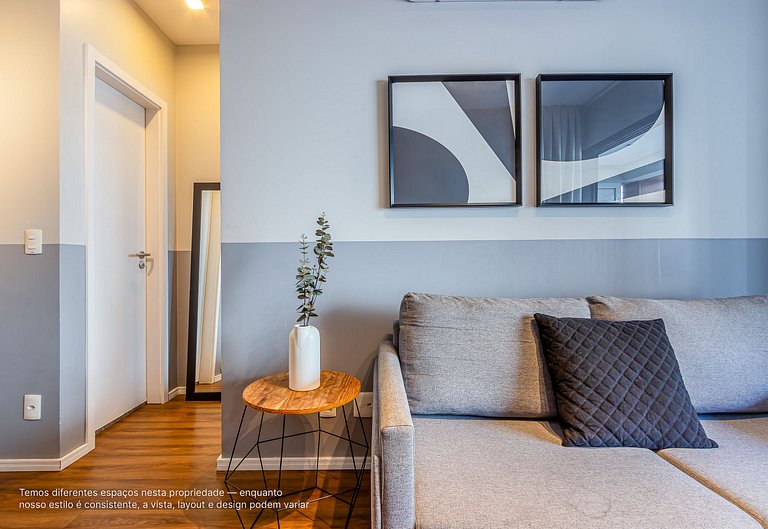 Ap 1 quarto, cama queen |Prédio com lazer completo
