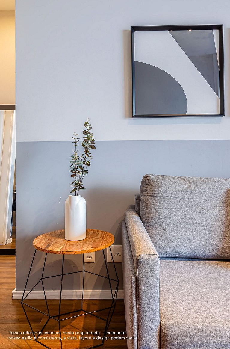 Ap 1 quarto, cama queen |Prédio com lazer completo