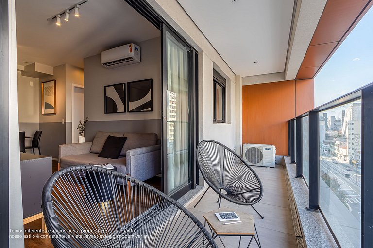 Ap 1 quarto, cama queen |Prédio com lazer completo