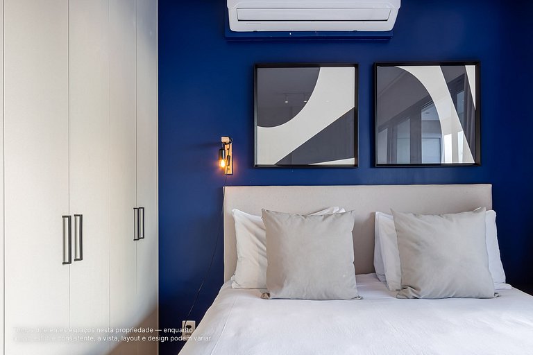 Studio c varanda, cama queen |Próx Pq ibirapuera