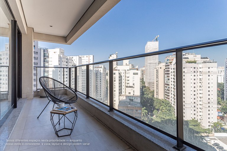 Estúdio c varanda cama queen próx ao Pq Ibirapuera
