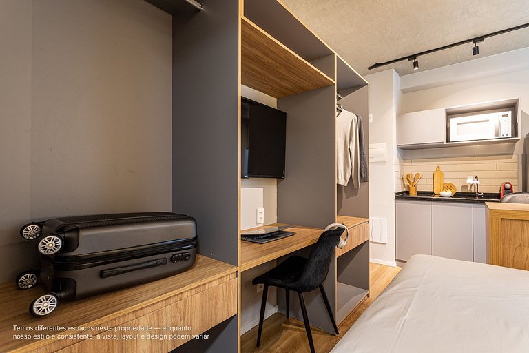 Studio novo c/ área externa ao lado da Paulista