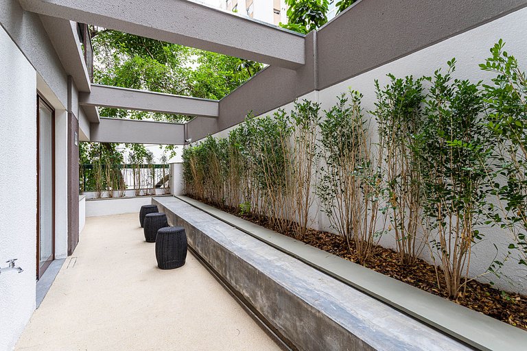 Duplex c varanda, coworking,academia |Bela Cintra