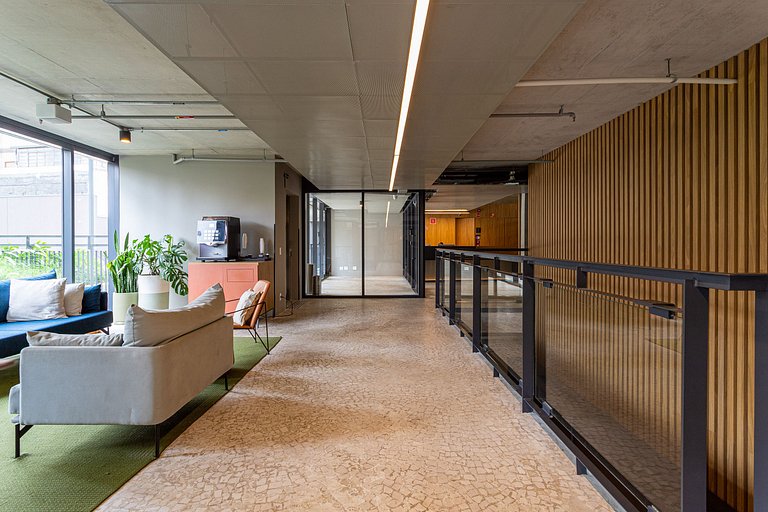 Studio em prédio c coworking e piscina | Pinheiros