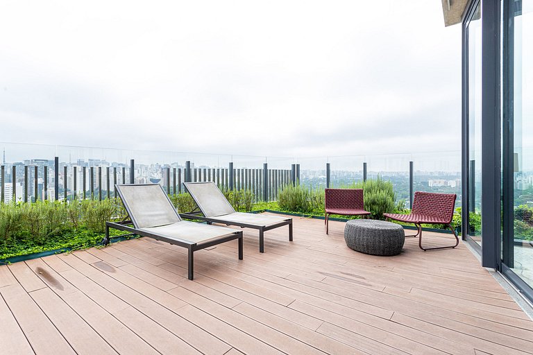 Studio em prédio c piscina | Pinheiros