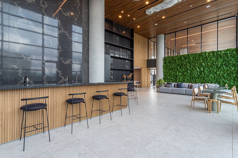 Apê 1 quarto | Residencial Alto Padrão com Café