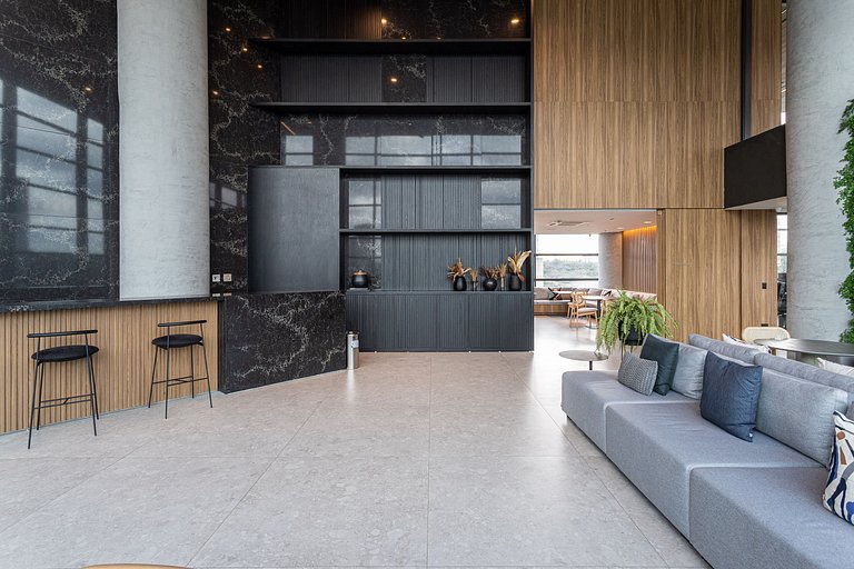 Apê 1 quarto | Residencial Alto Padrão com Café